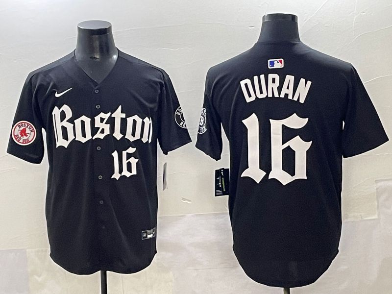 Men 2025 Boston Red Sox #16 Duran Black Five generations Joint Name Nike MLB Jersey style 11